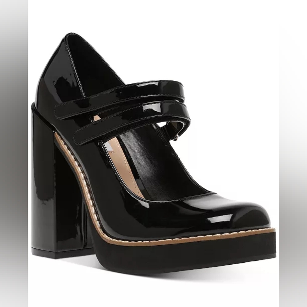 Steve Madden Black Patent Leather Mary Jane Platform Heels